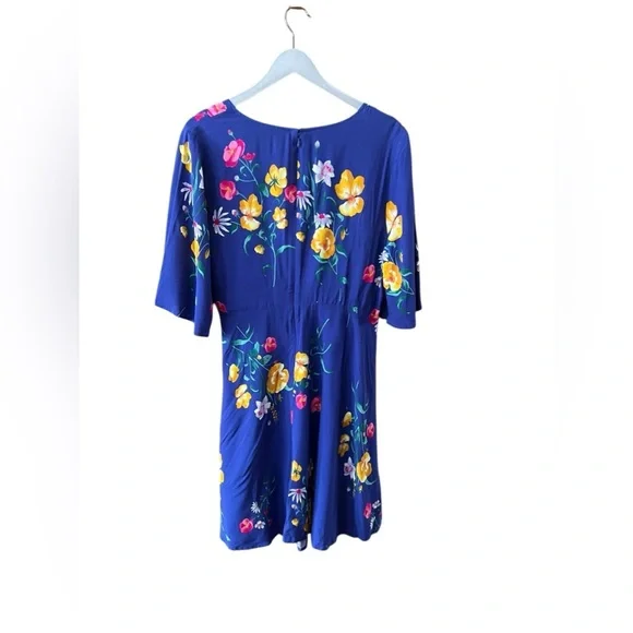 🟣Old Navy Blue V-Neck Blue Floral Dress – Size XL. - Picture 2 of 6